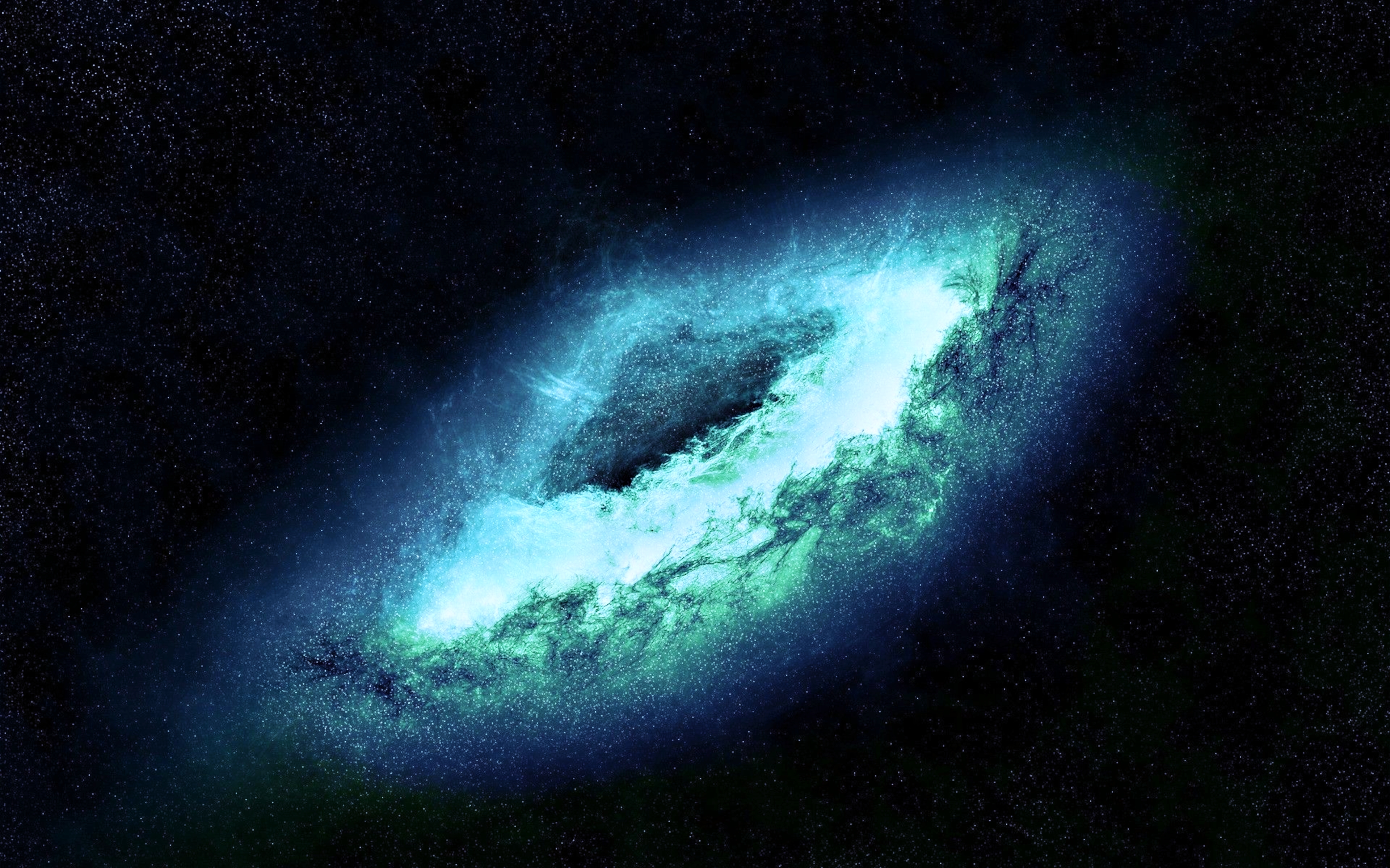 Blue And Green Galaxy Background