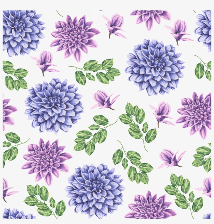 Blue And Purple Flowers Background