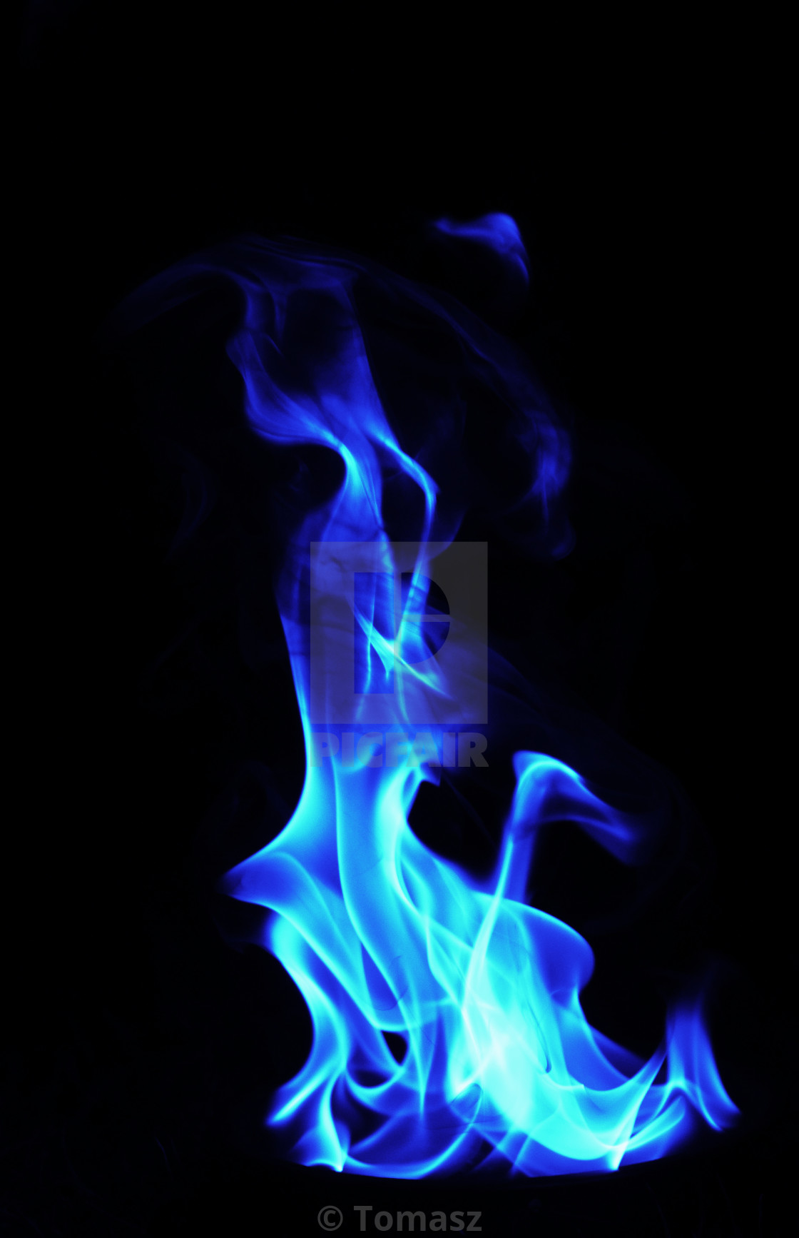 Blue Fire Black Background