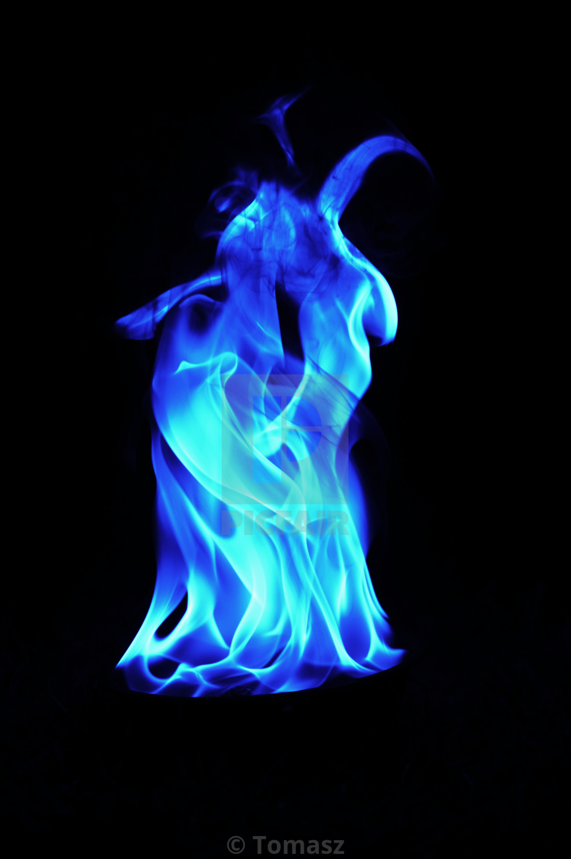 Blue Fire Black Background