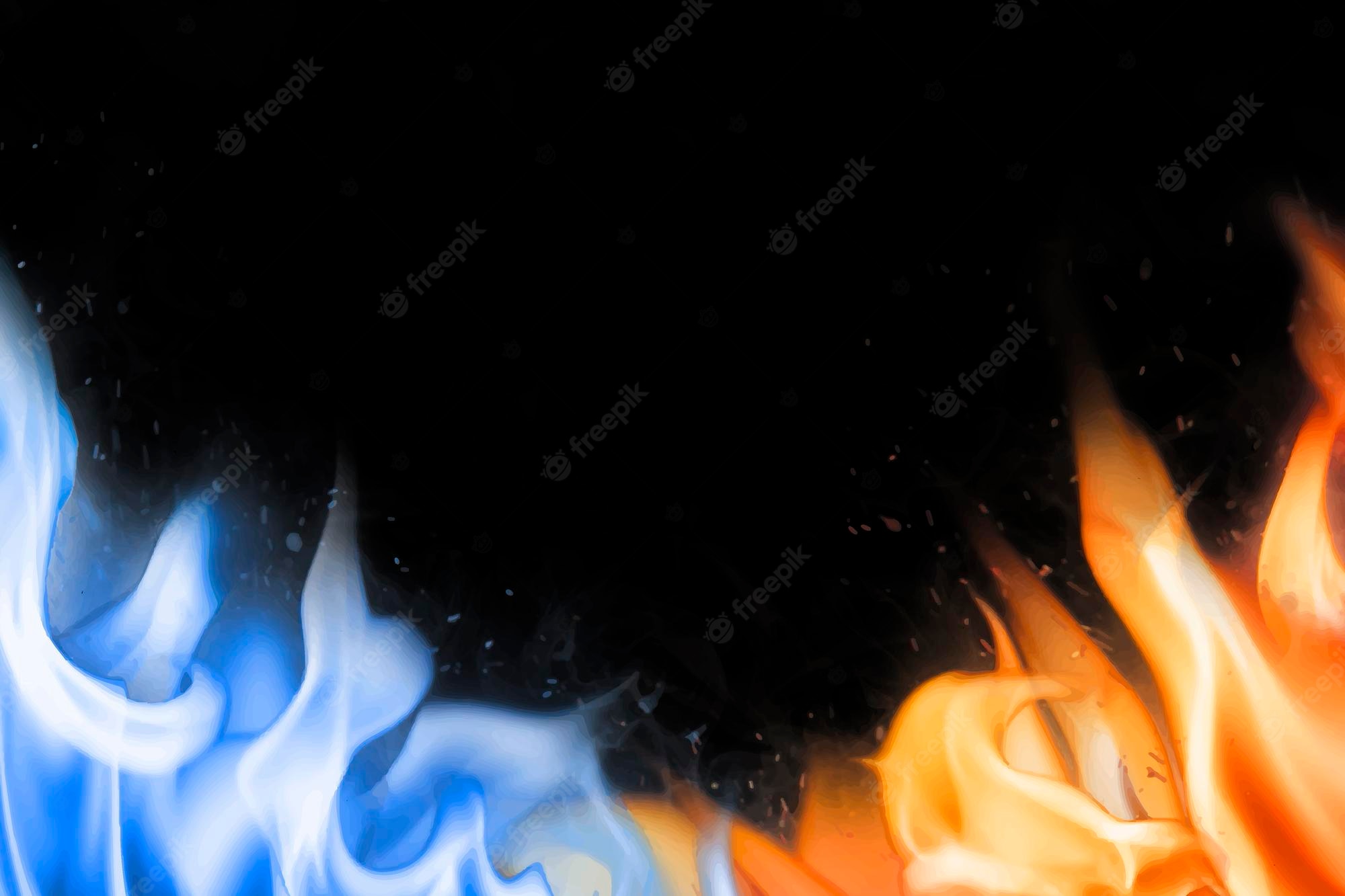 Blue Fire Black Background