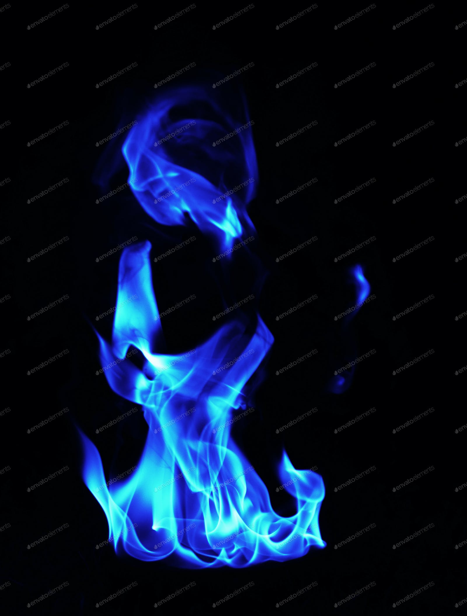 Blue Fire Black Background