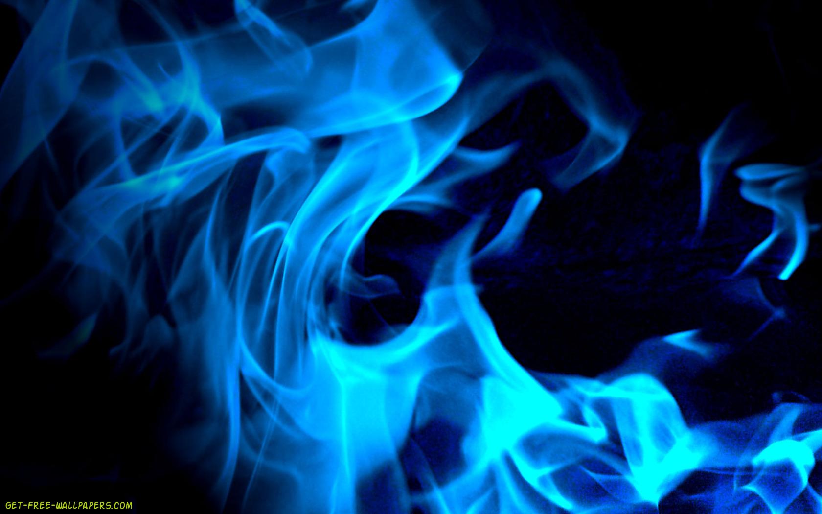 Blue Fire Black Background