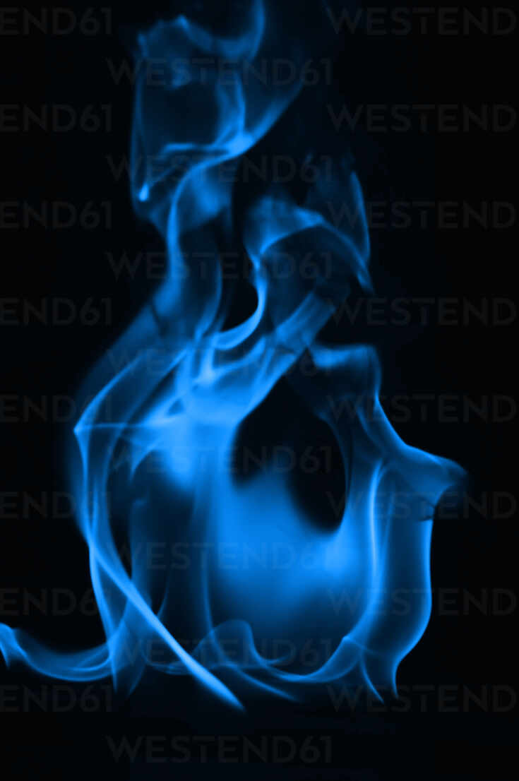 Blue Fire Black Background