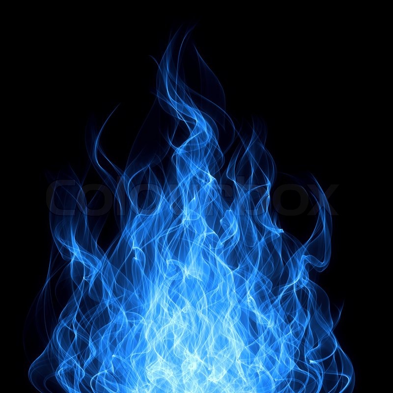 Blue Fire Black Background