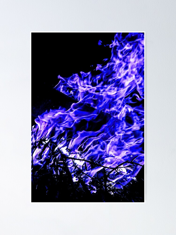 Blue Fire Black Background