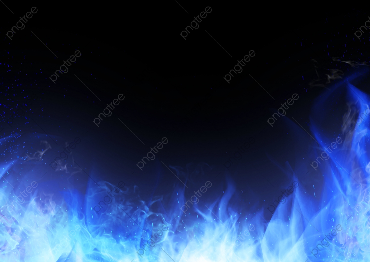 Blue Fire Black Background