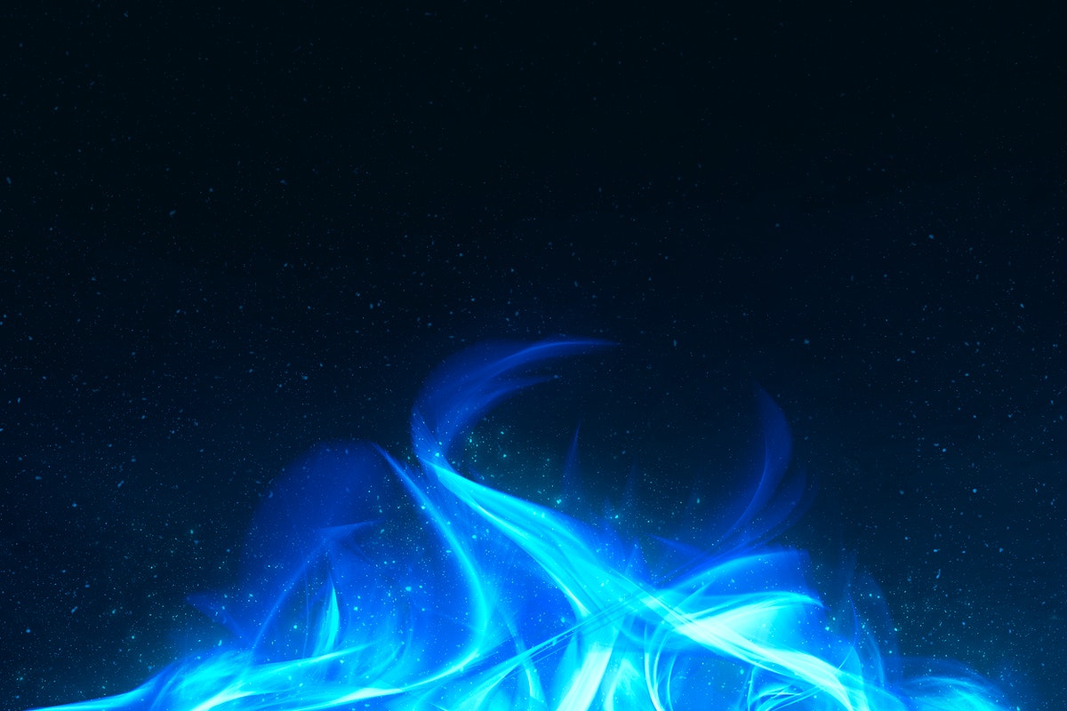 Blue Fire Black Background