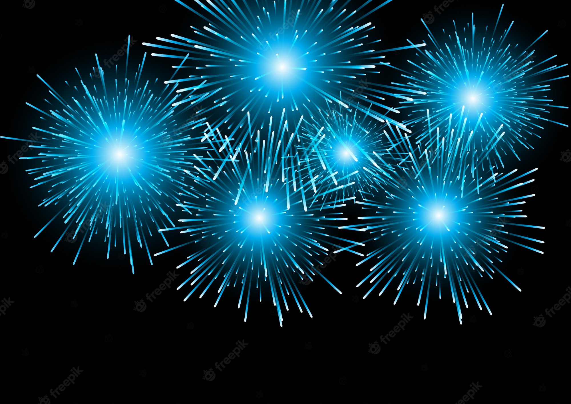 Blue Fireworks Background