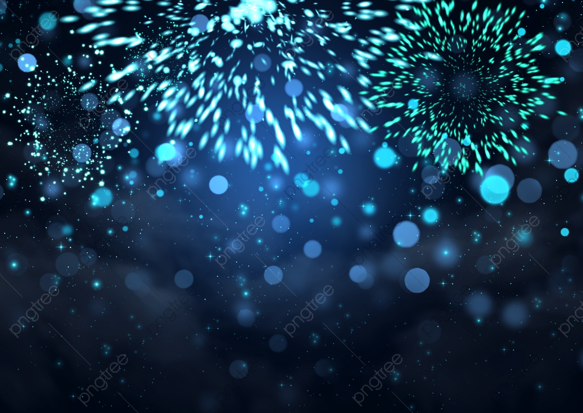 Blue Fireworks Background