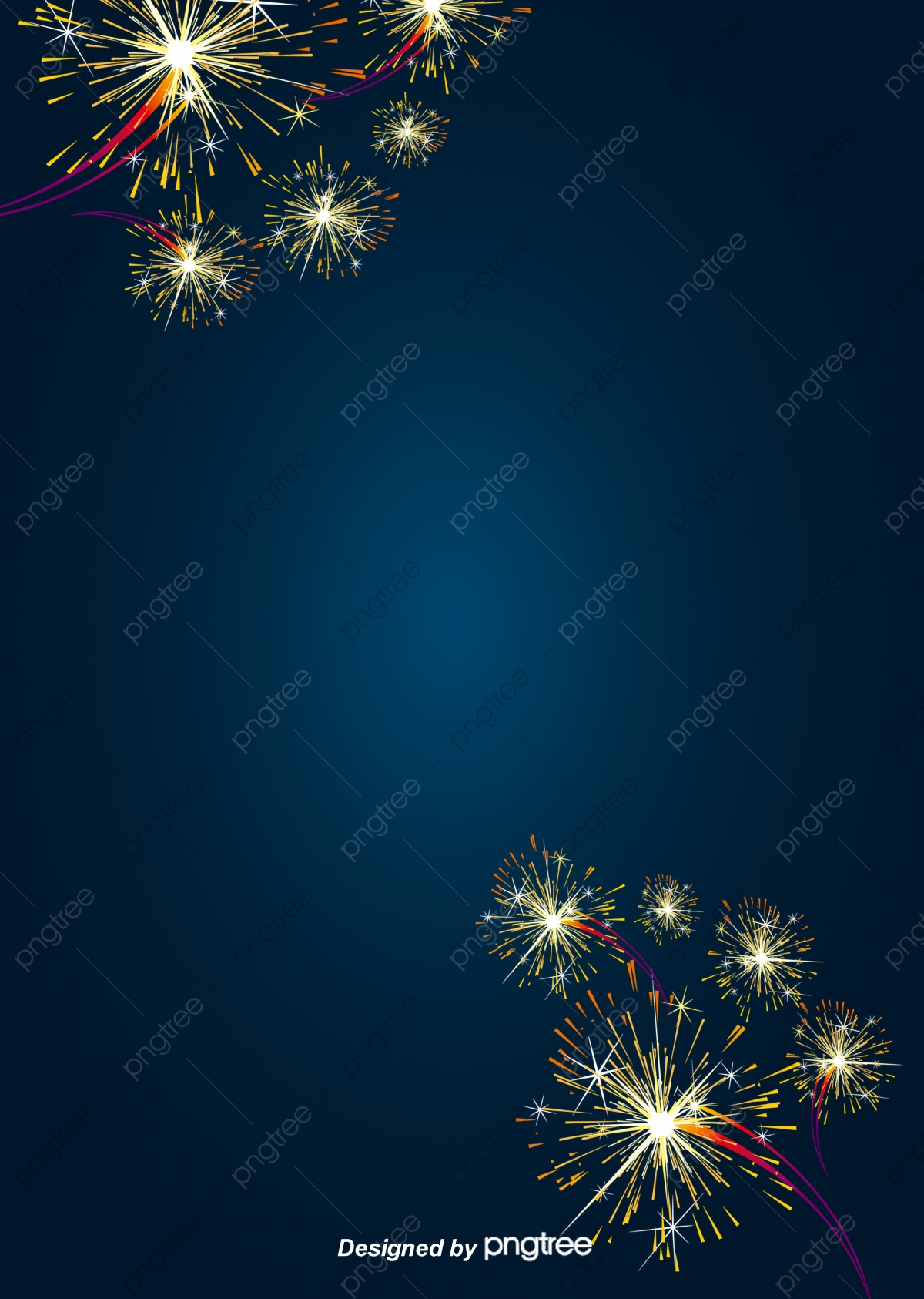 Blue Fireworks Background