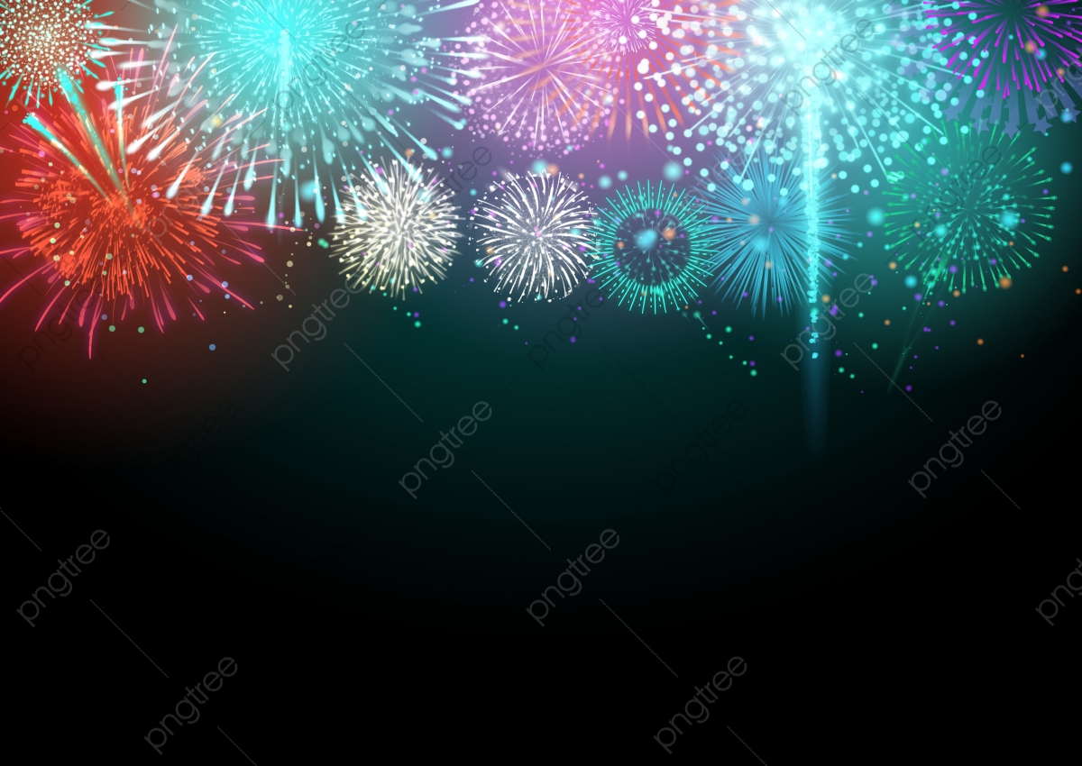 Blue Fireworks Background