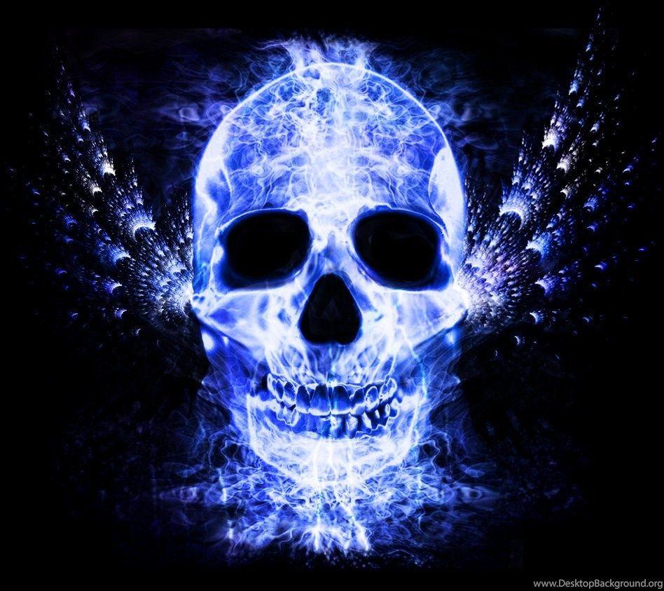 Blue Skull Background