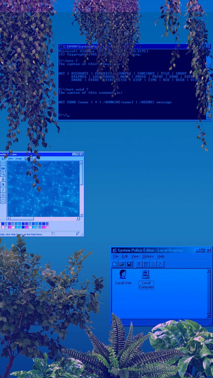 Blue Vaporwave Background