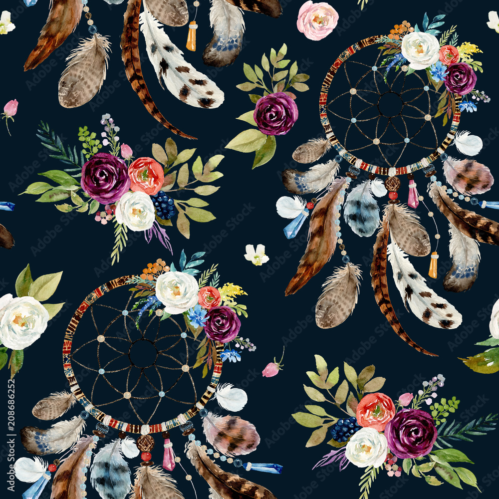 Boho Flowers Background