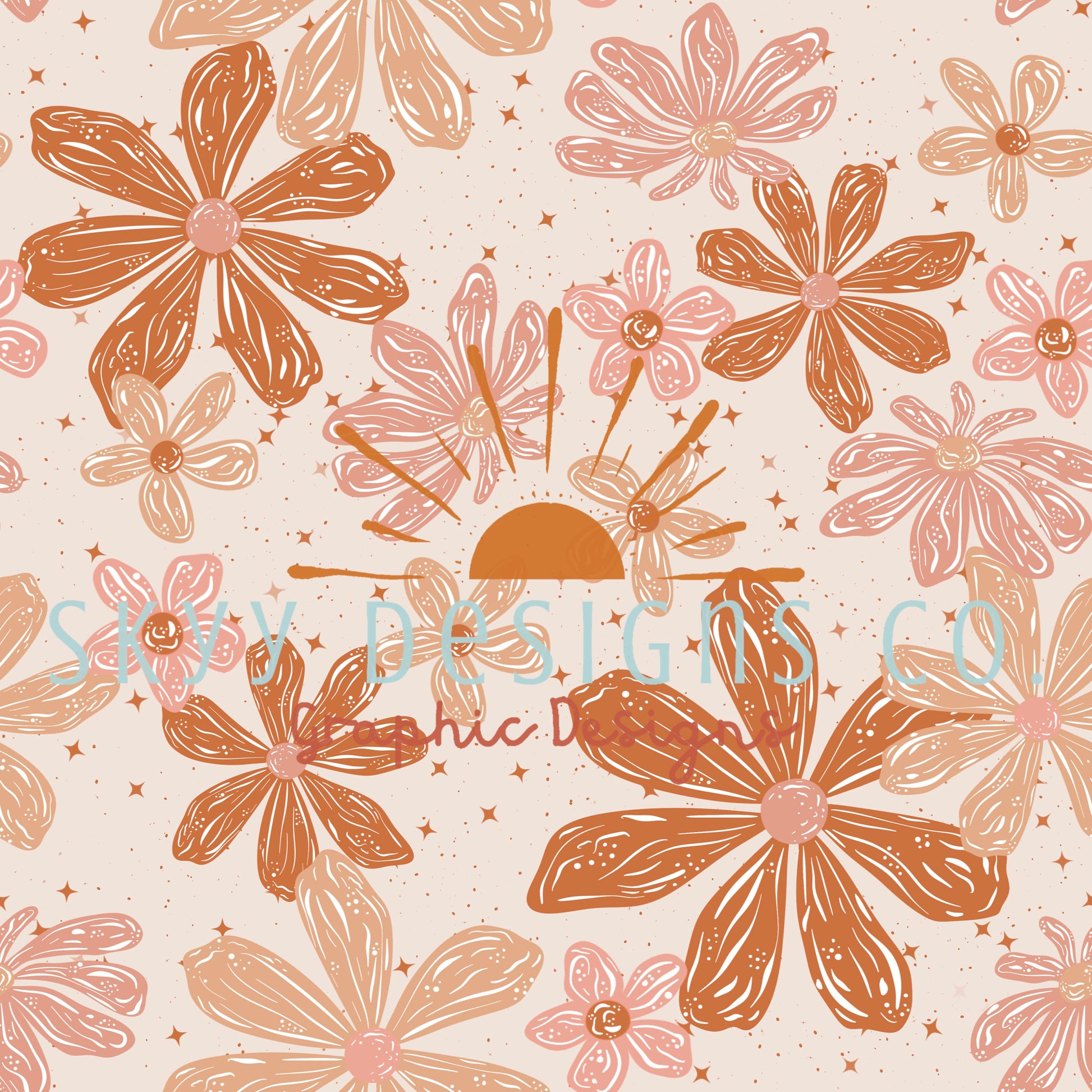 Boho Flowers Background