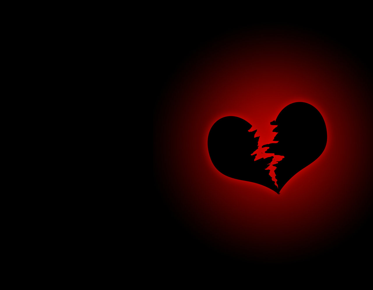 Broken Heart Black Background