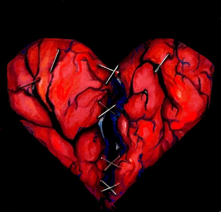 Broken Heart Black Background