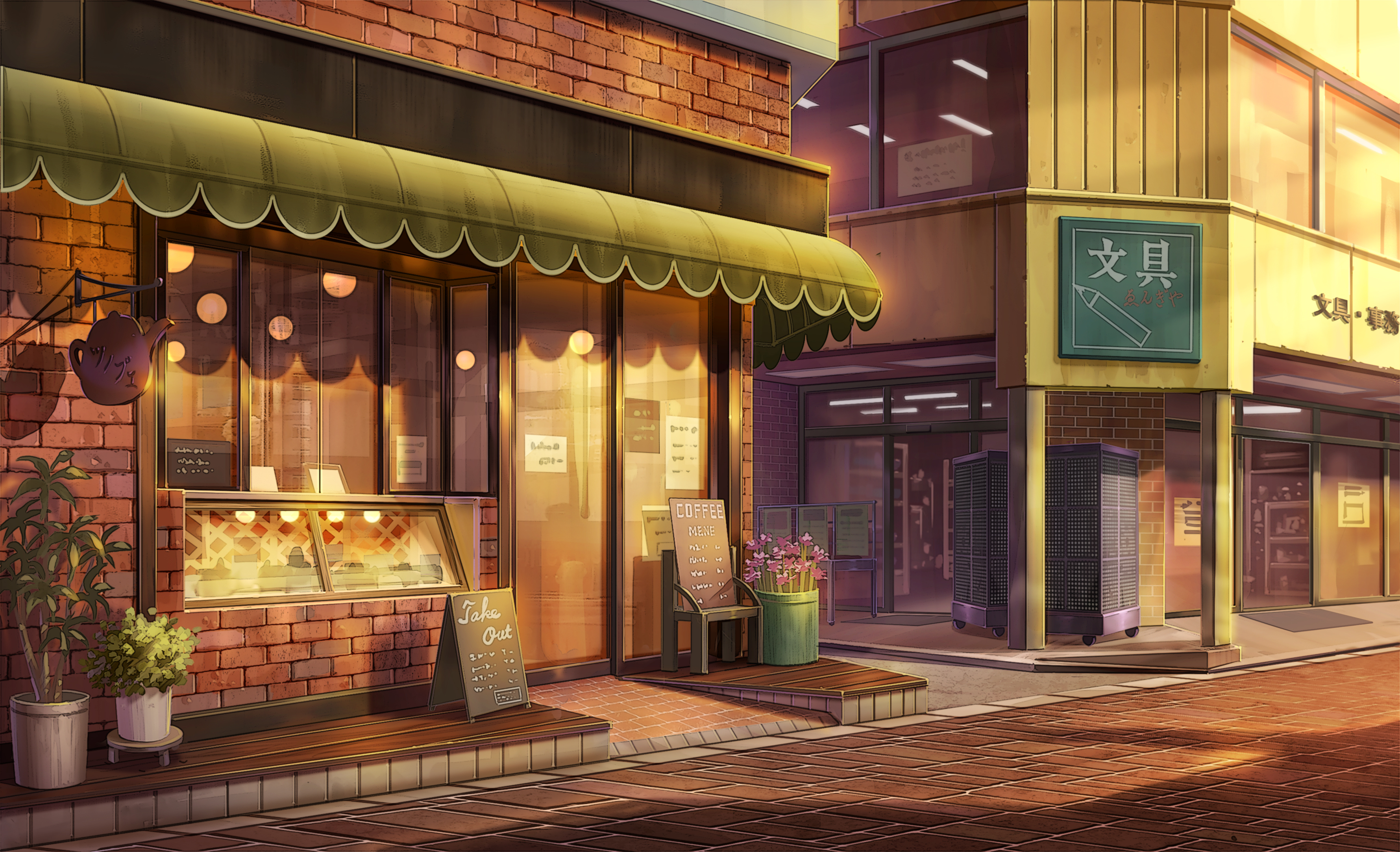 Cafe Anime Background