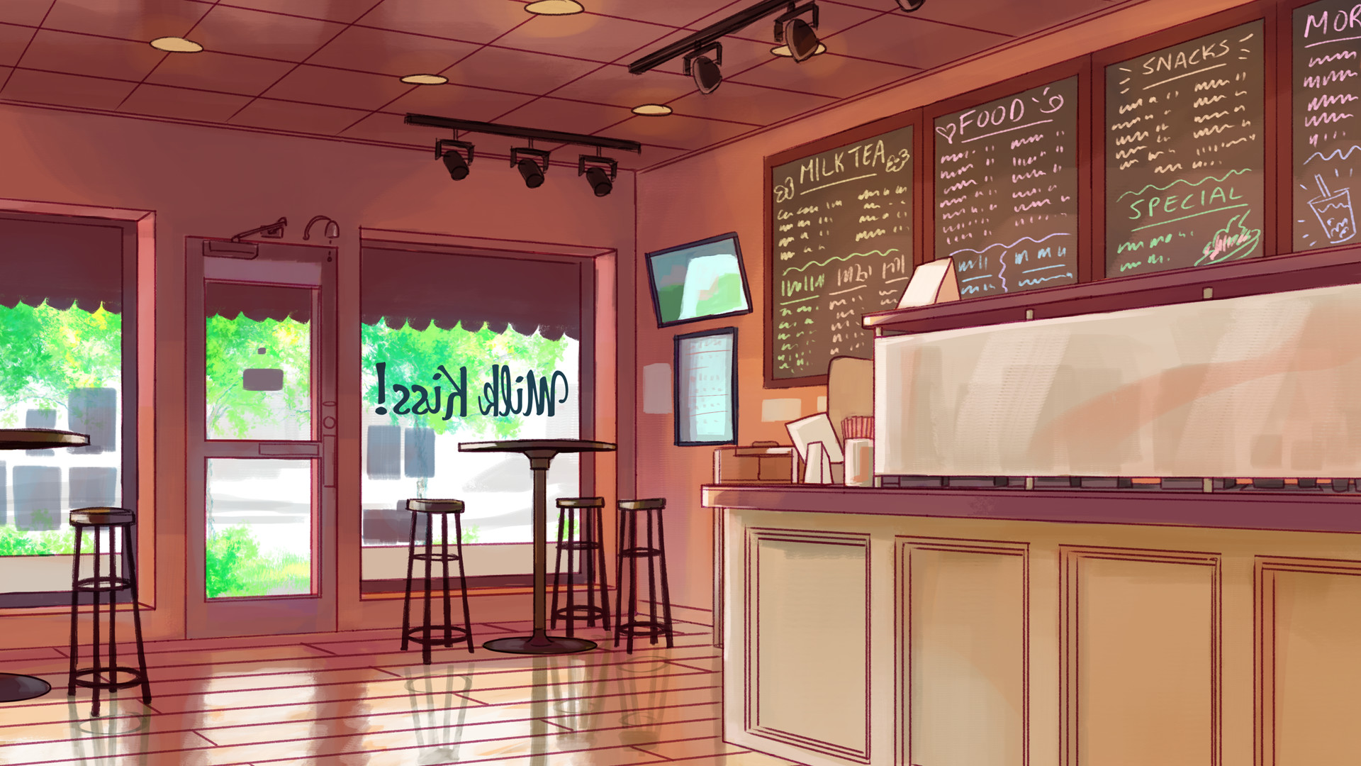 Cafe Anime Background