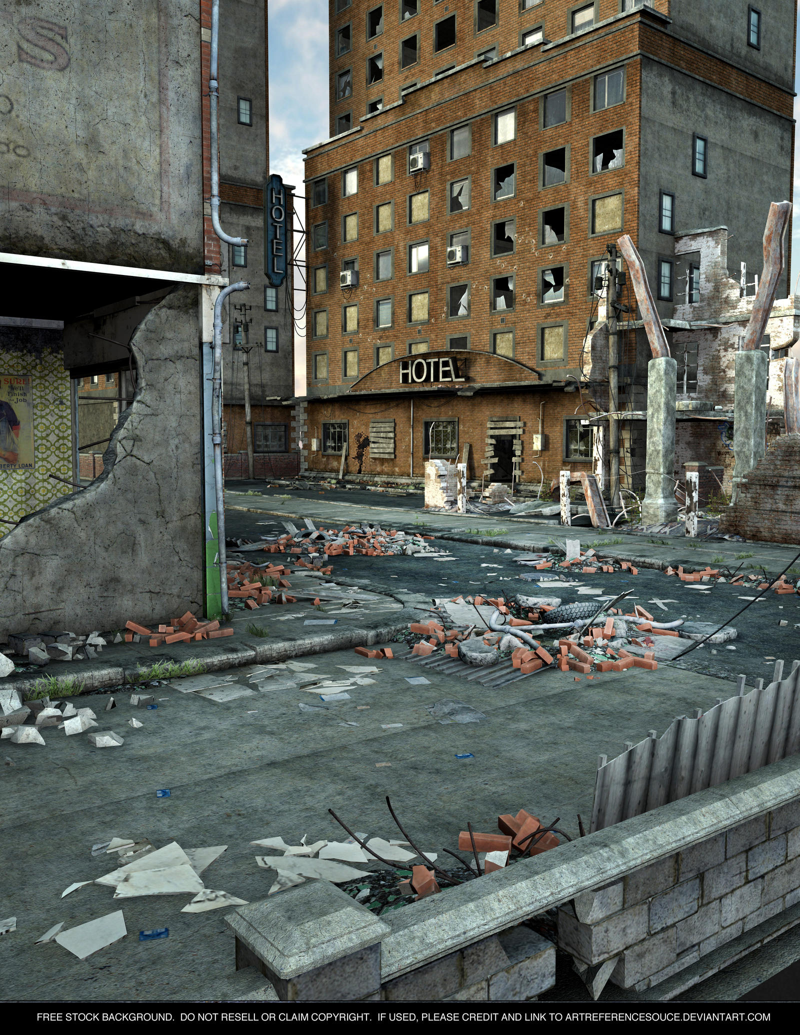 Destroyed City Background