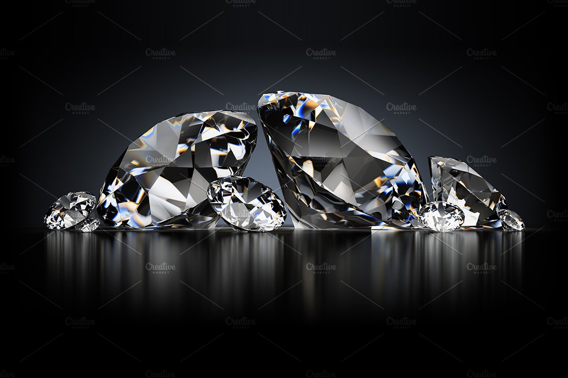 Diamonds Black Background