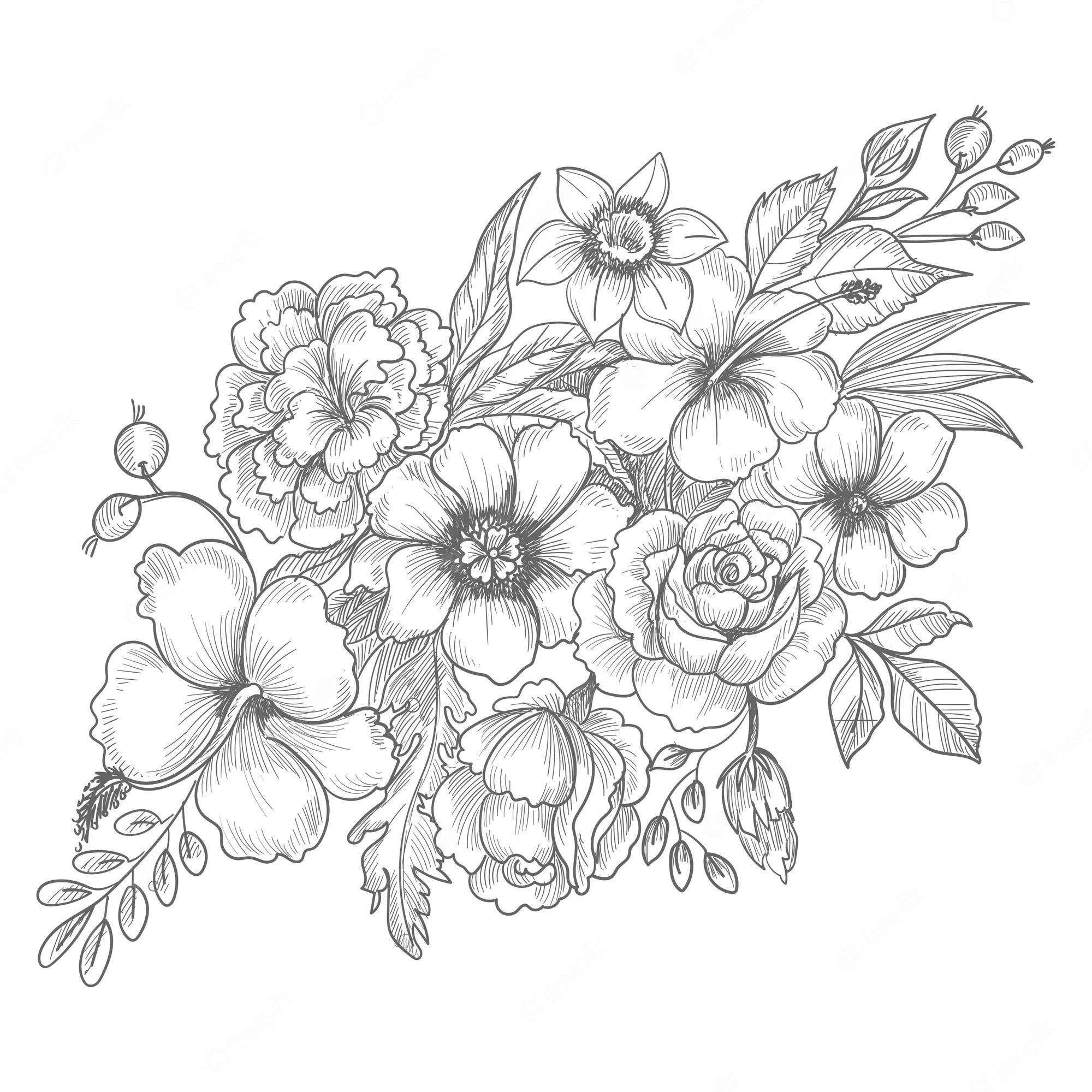 Flower Drawing Background