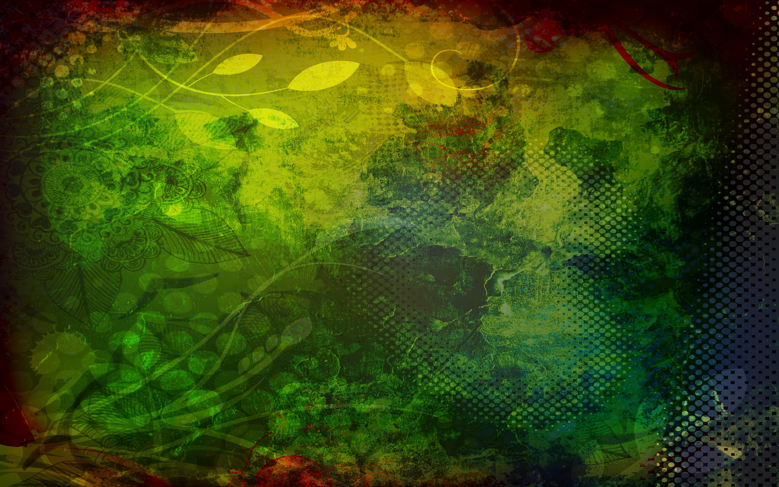 Green Grunge Background 1920X1080