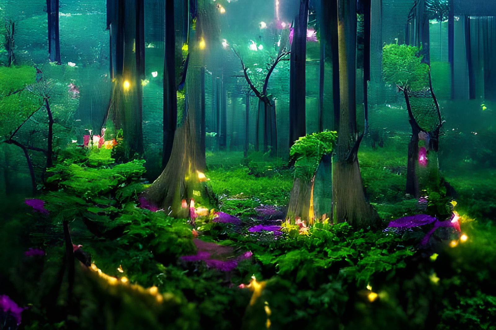 High Resolution Enchanted Forest Background