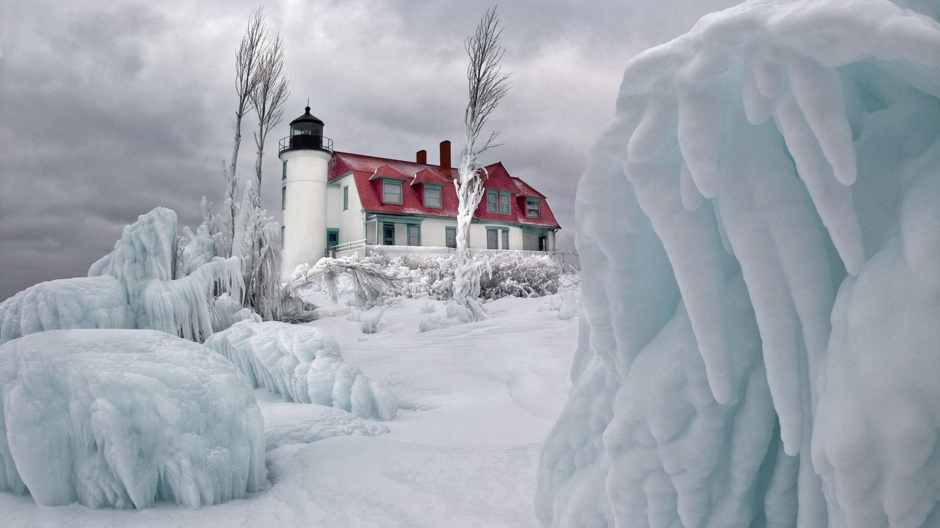 Ice Lighthouse Background