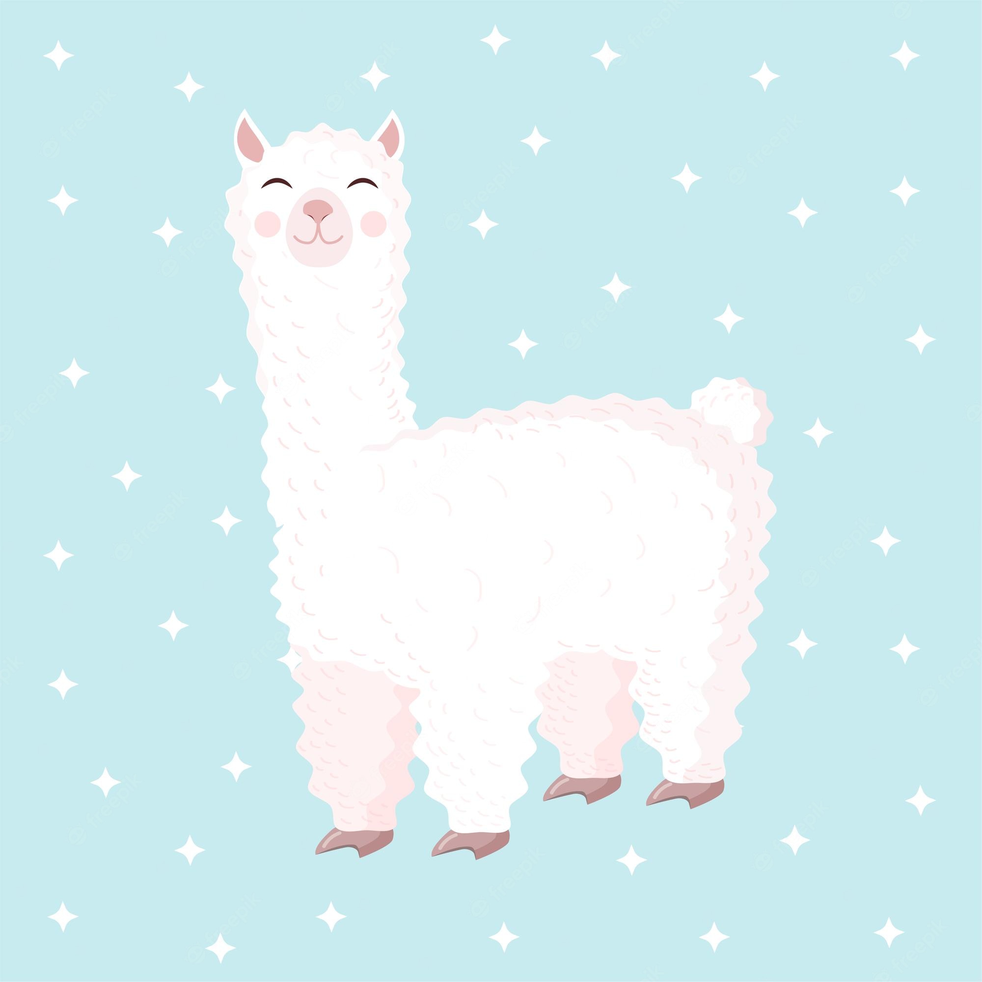 Kawaii Llama Background