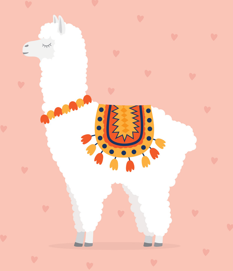 Kawaii Llama Background