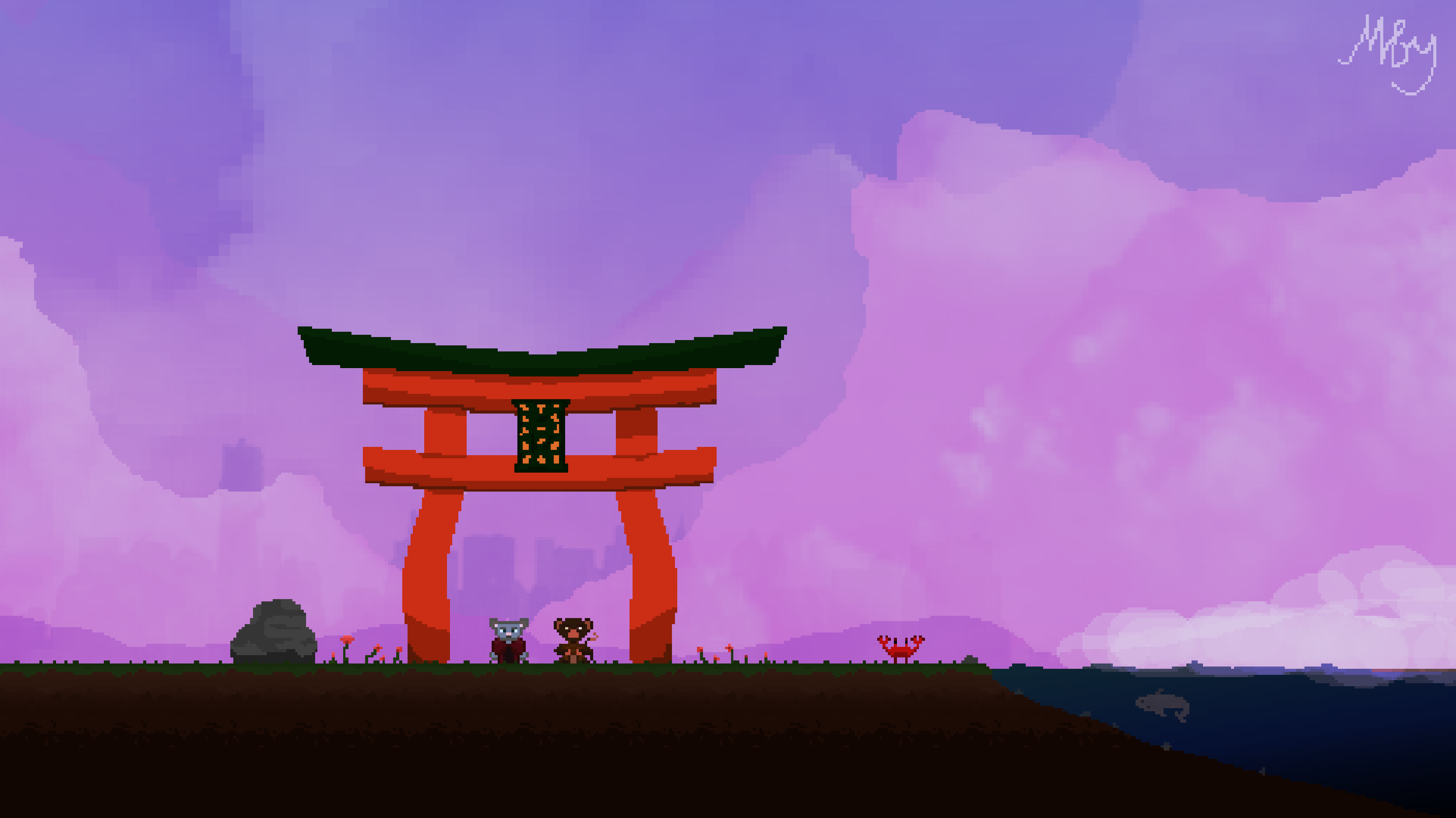 Kawaii Pixel Art Background