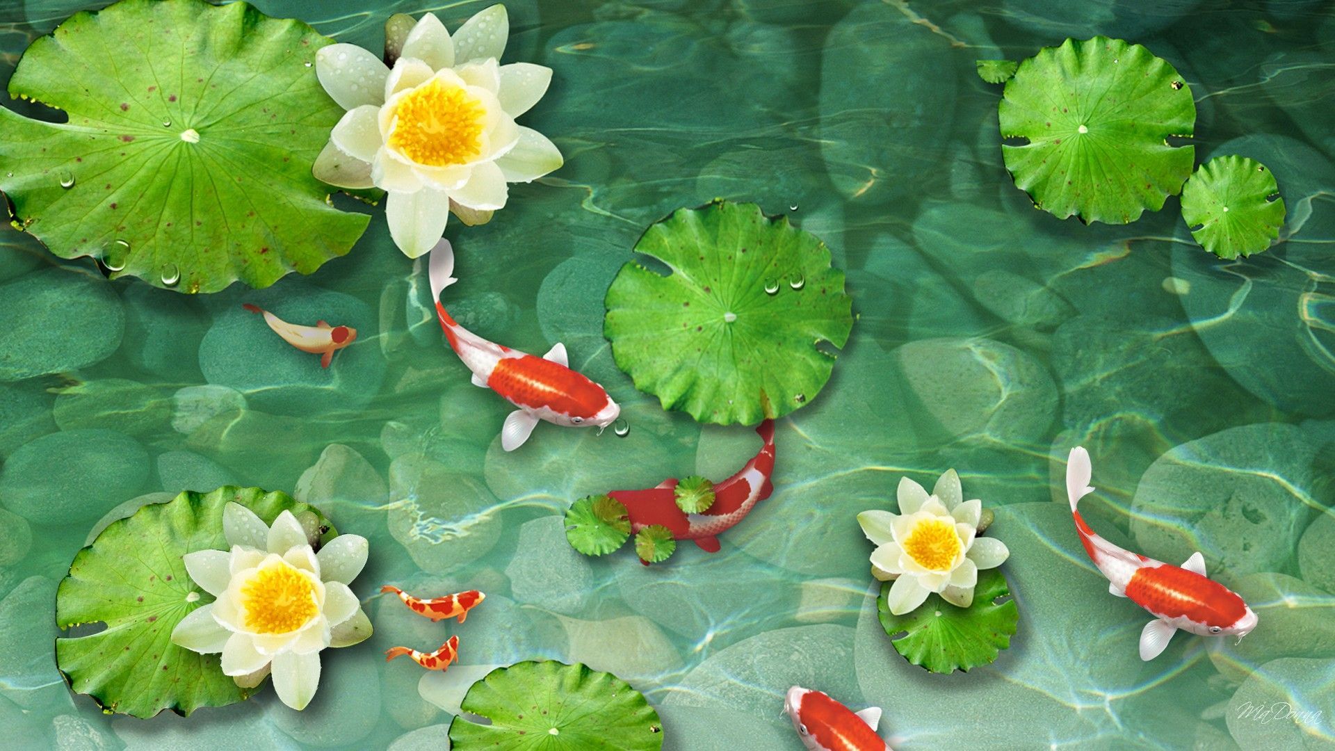 Koi Pond Background