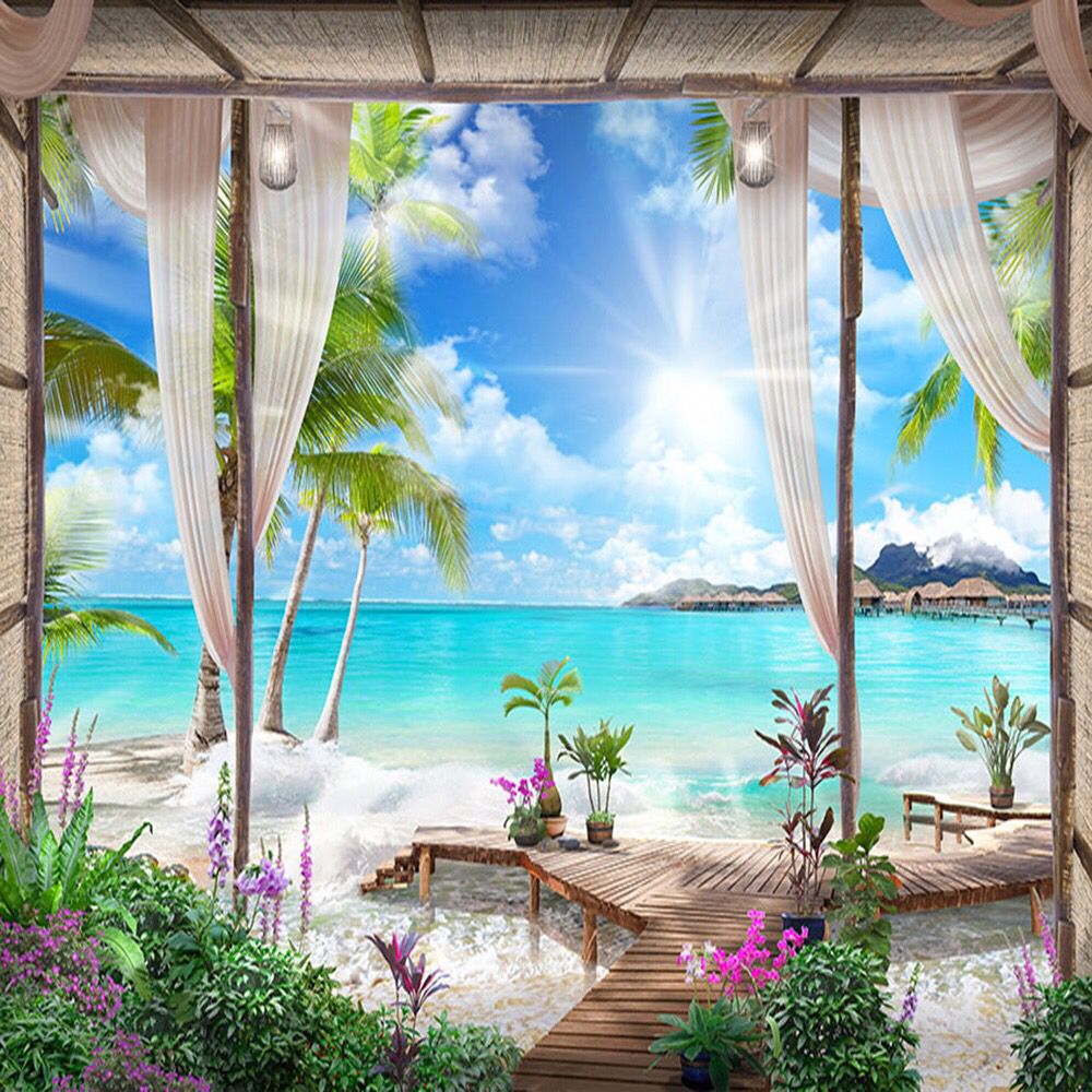 Luau Beach Background