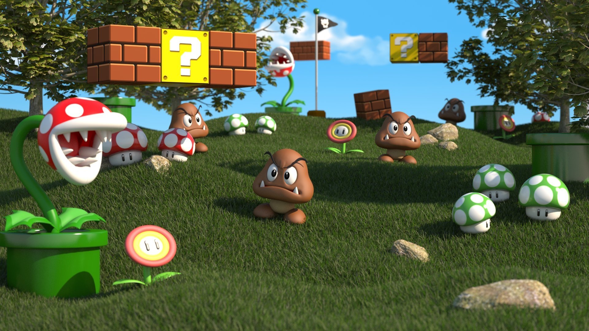 Mario Background 3D