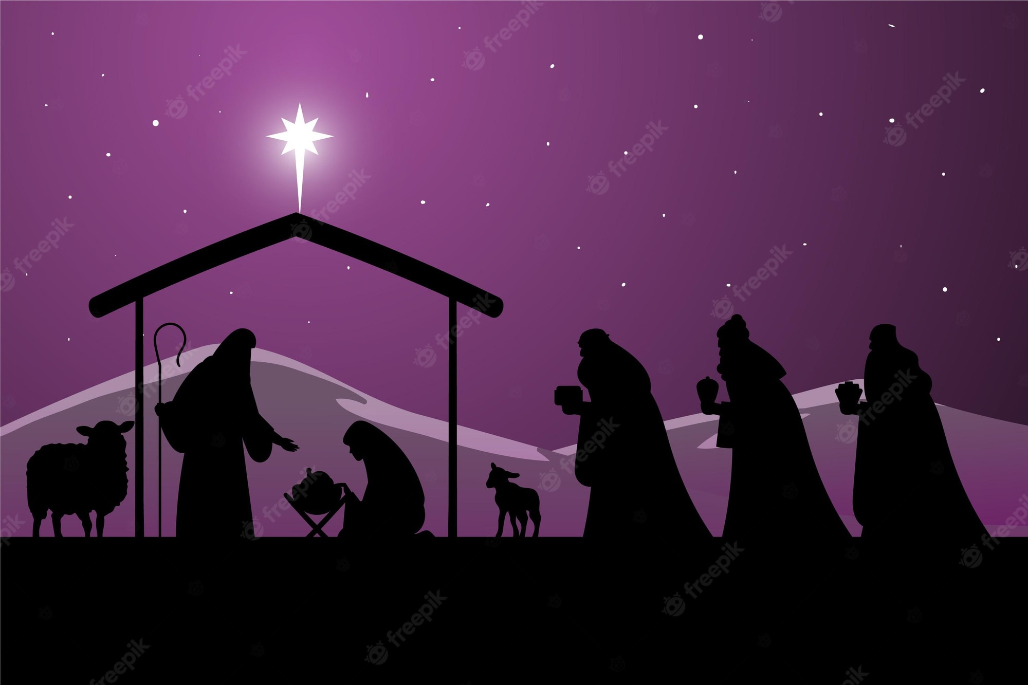 Nativity Silhouette Background