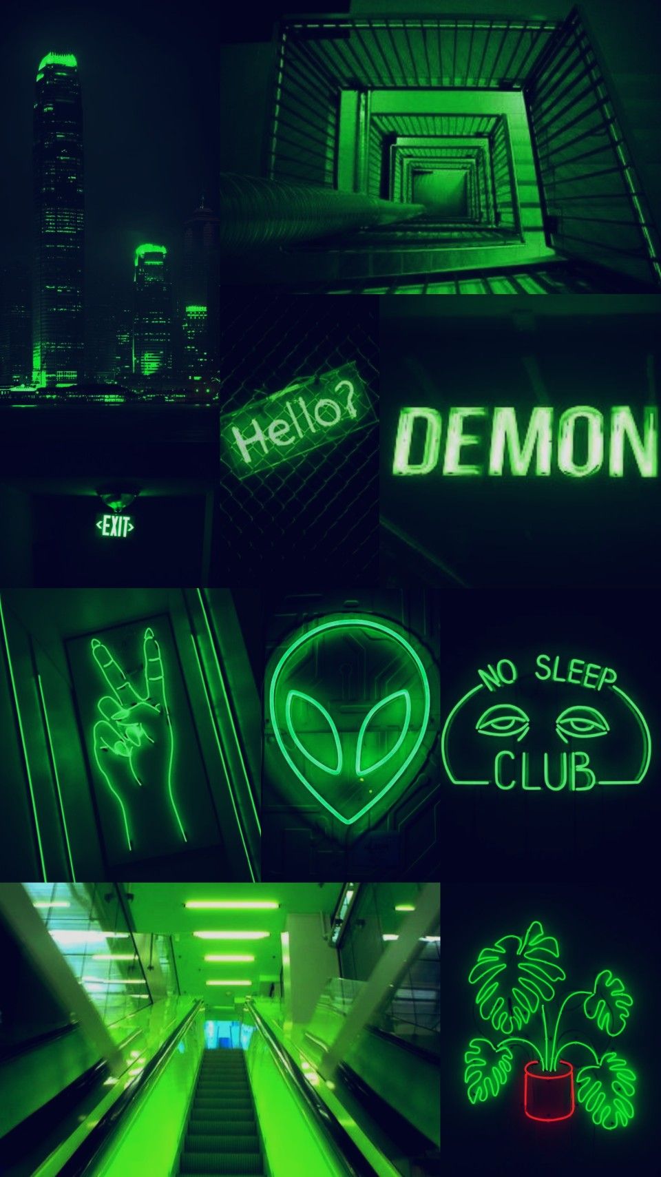 Neon Green Aesthetic Background