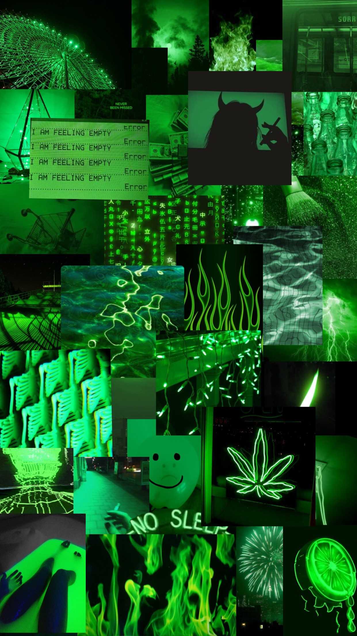 Neon Green Aesthetic Background