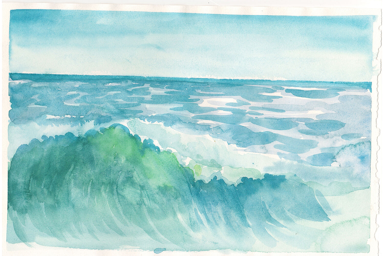 Ocean Watercolor Background