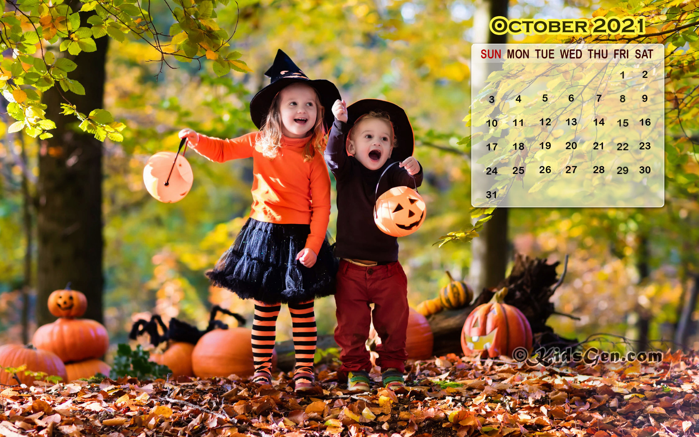 October Calendar Background