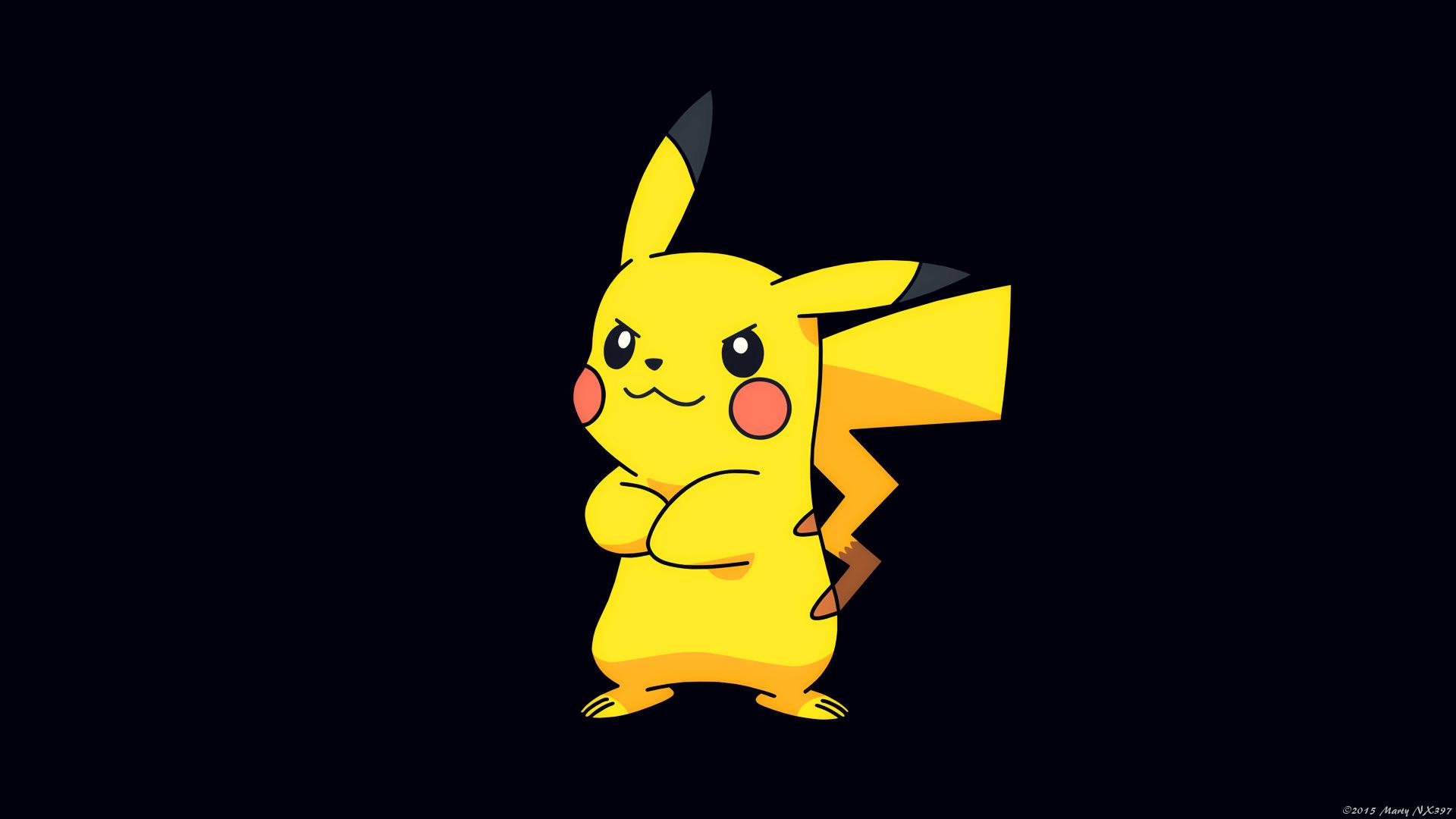 Pikachu Black Background