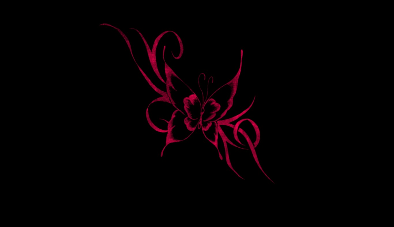 Pink Butterfly With Black Background