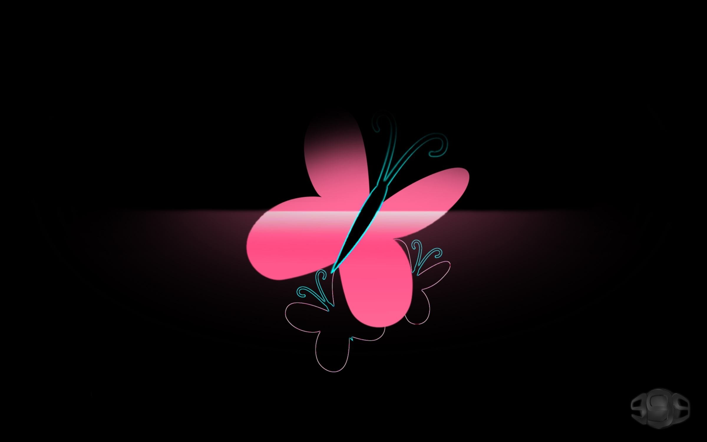 Pink Butterfly With Black Background