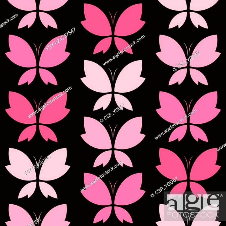 Pink Butterfly With Black Background