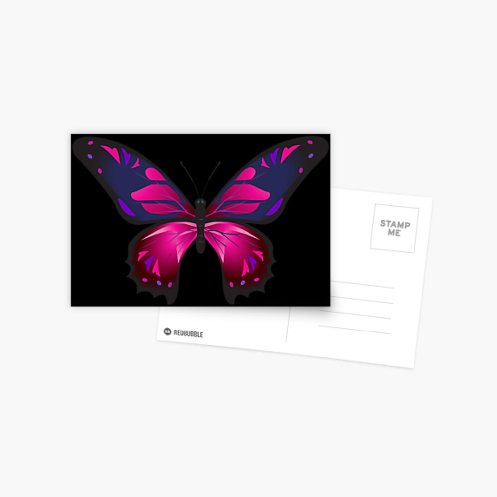 Pink Butterfly With Black Background