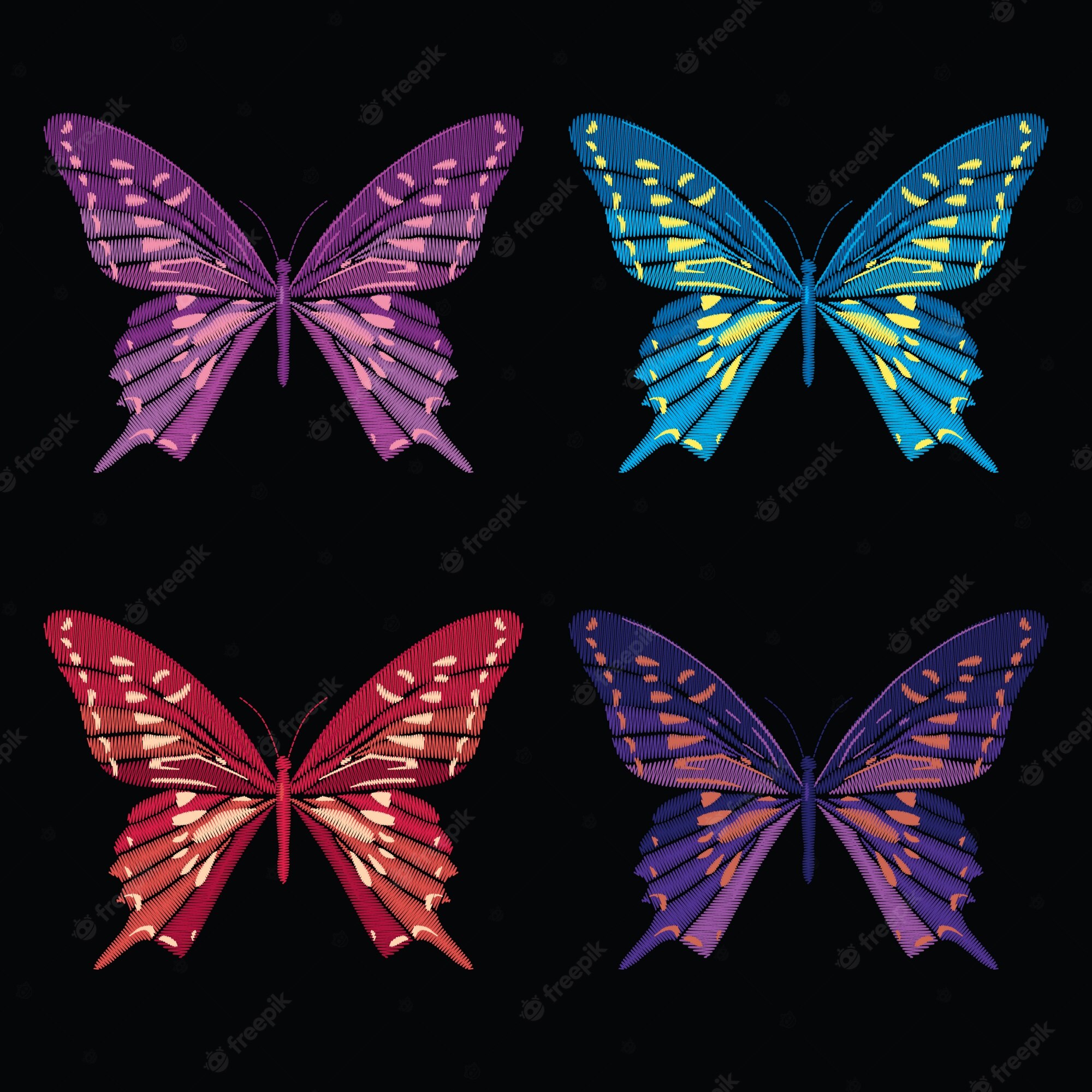 Pink Butterfly With Black Background