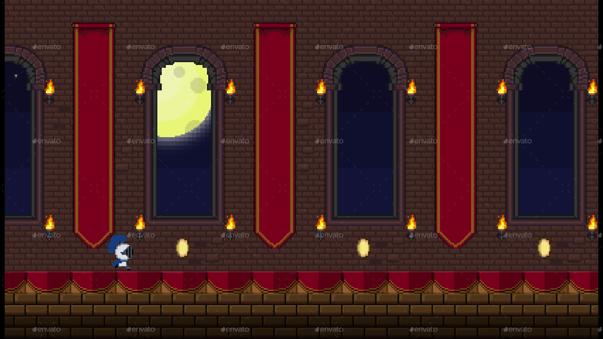 Pixel Castle Background