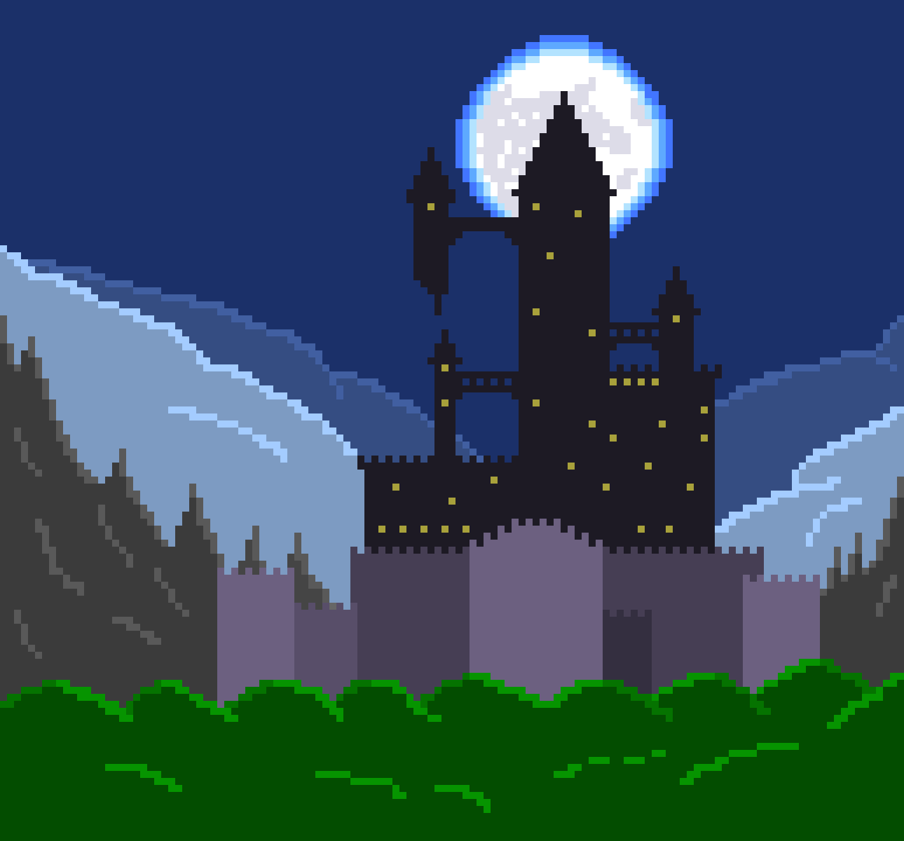 Pixel Castle Background