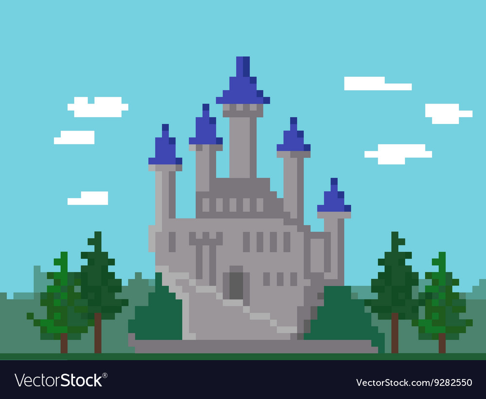 Pixel Castle Background